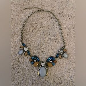 Enamel/Faux Gemstone Statement Necklace